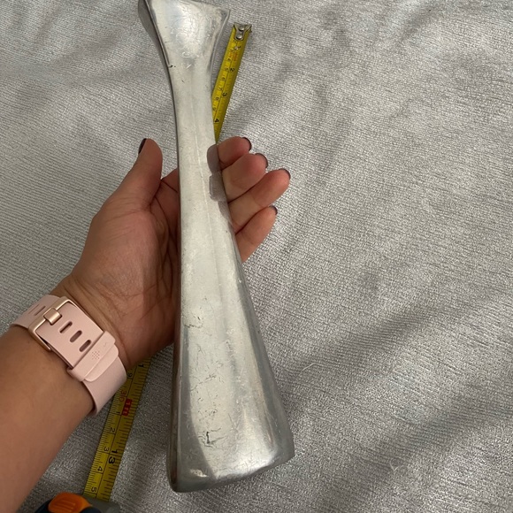 Nambe Lot - Vintage 1965 596 Tri-Corner Taper Candlestick and Small Nambe Dish - Picture 8 of 8